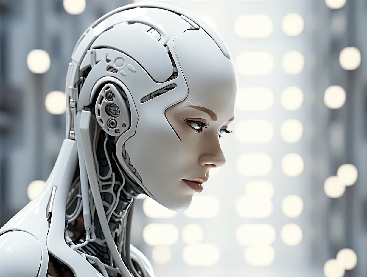 AI-powered energy storage concept featuring a humanoid robot, representing intelligent control that improves ESS safety, monitoring, and optimization.