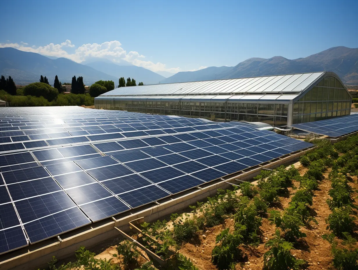 Solar-plus-storage charging concept featuring a large solar array, illustrating integrated clean power generation and EV charging infrastructure.