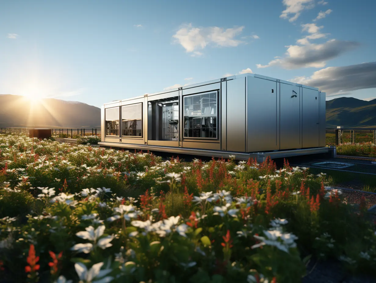 Residential energy storage system shown as a compact smart energy hub, providing always-on backup power and optimized home energy use.