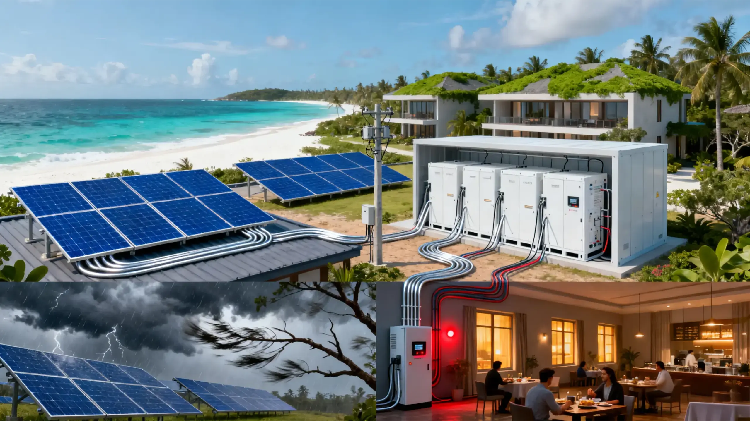 On‑grid, off‑grid, and hybrid energy storage system applications and benefits.
