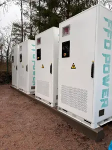 Galaxy 261L cabinet-type BESS lineup for FCR in Sweden, delivering high-fidelity frequency containment reserve response